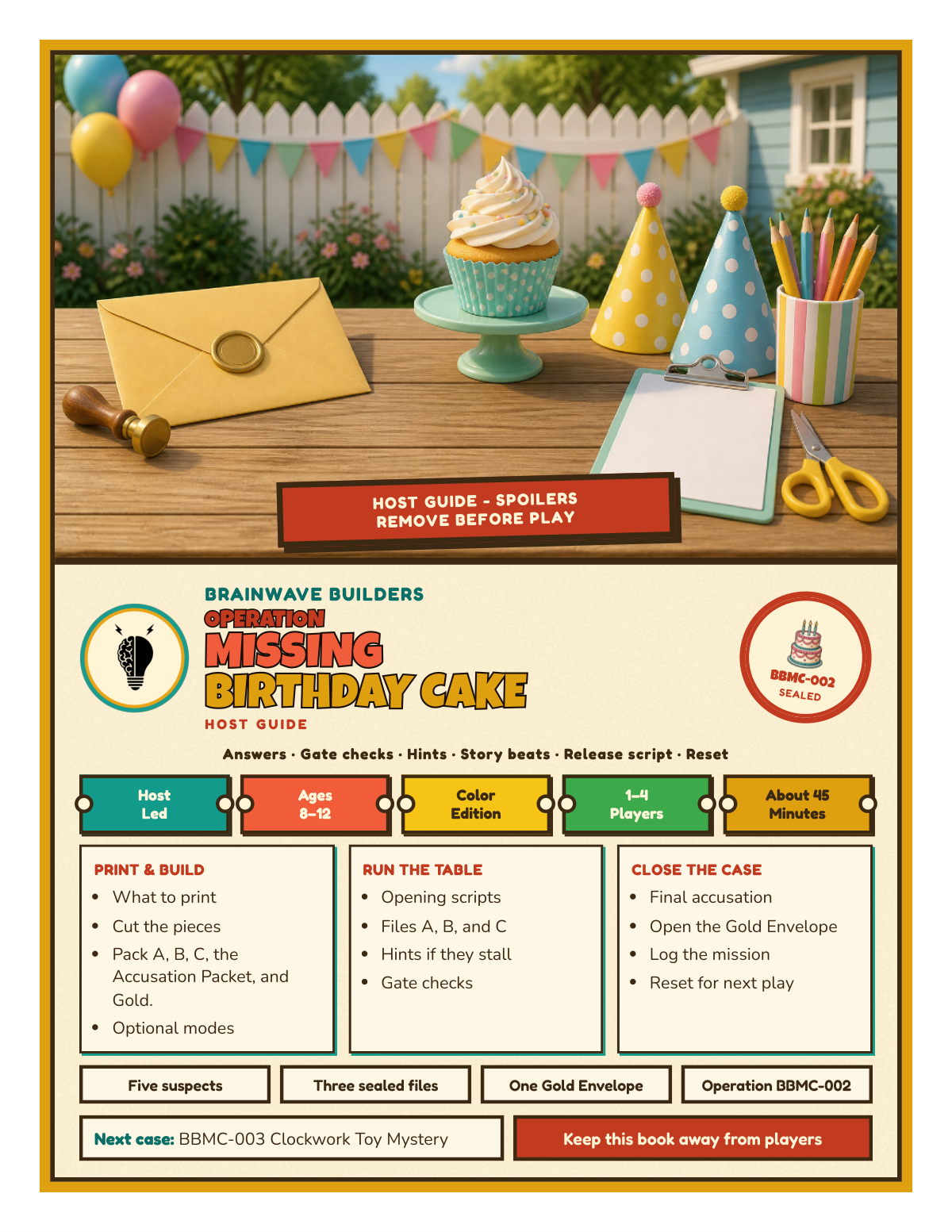 Host Guide sample cover page
