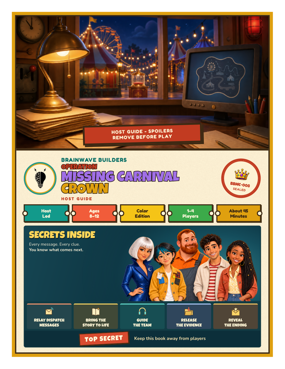 The current Host Guide: scripts, hints, answers and reveals